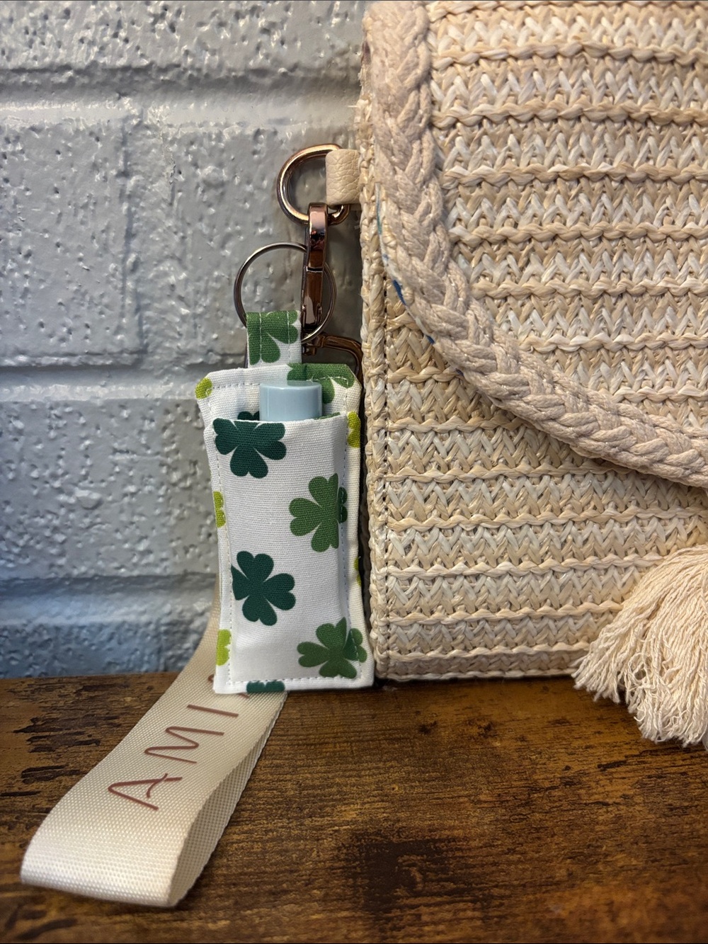 St. Patricks Day Keychain Chapstick Holder